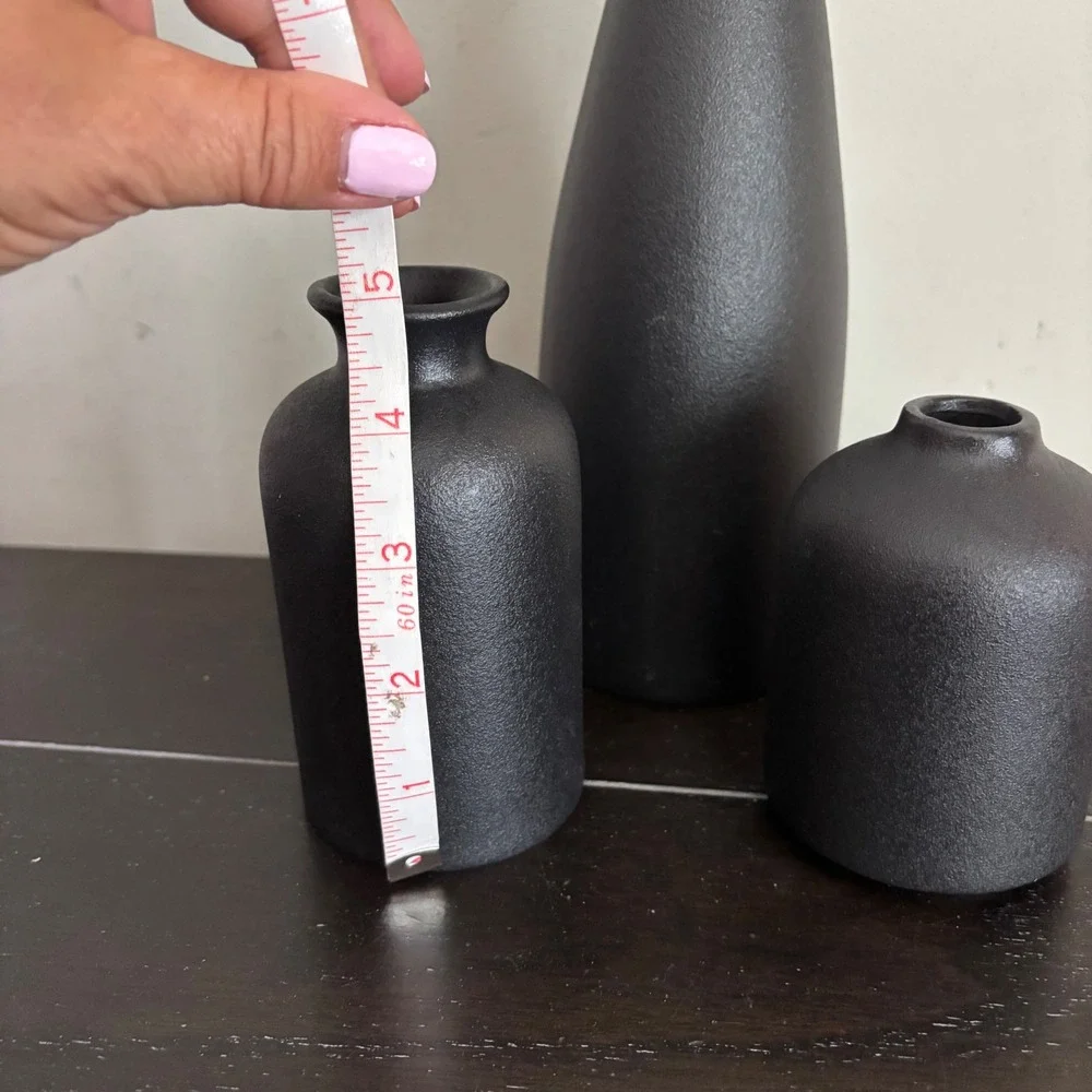 Matte Black Textured Ceramic Bud Vases | Set of 3 | Target | Minimalist Modern